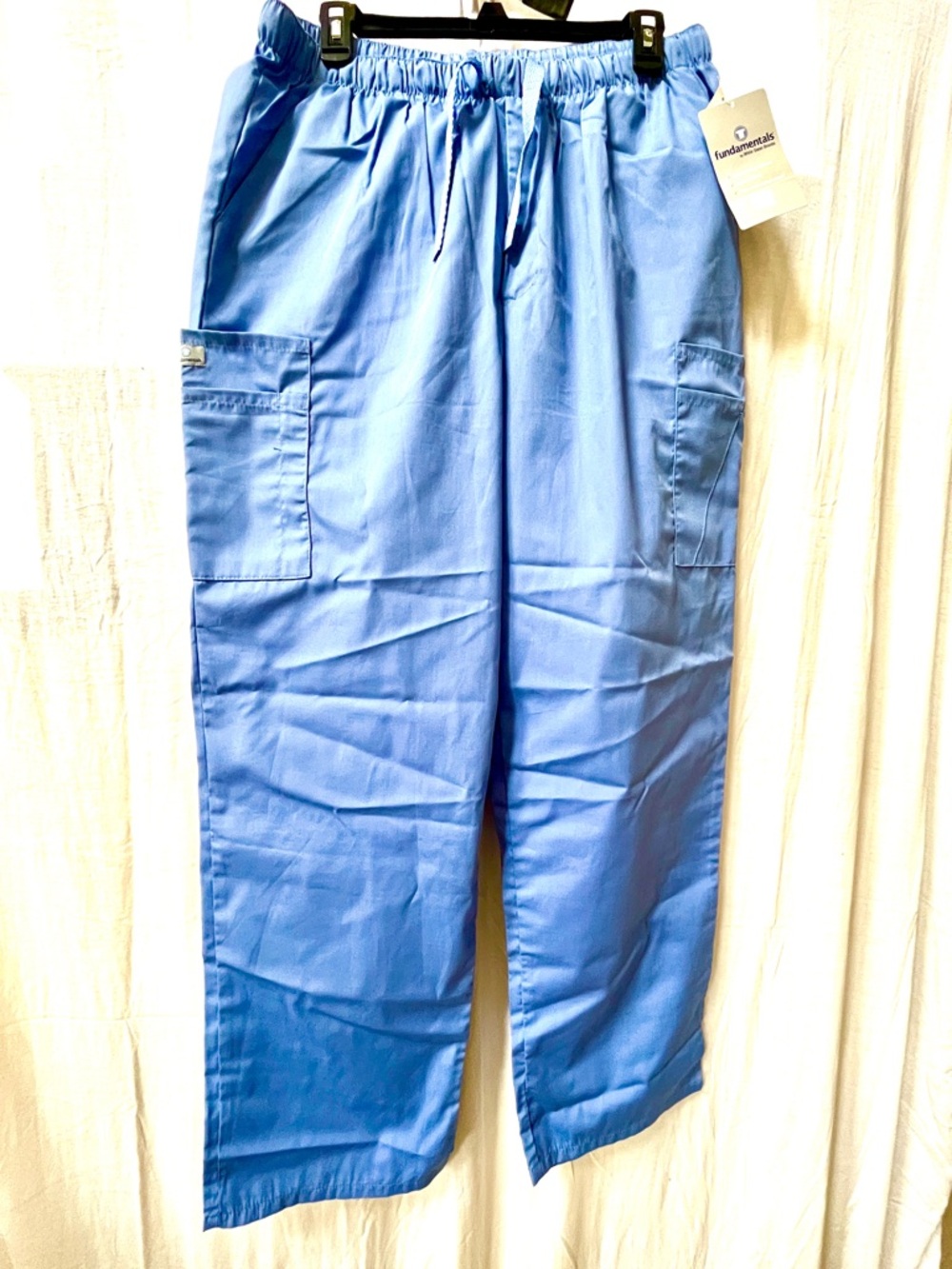 Fundamentals Women’s Light Blue Straight-Leg Scrub Pants Sz Large